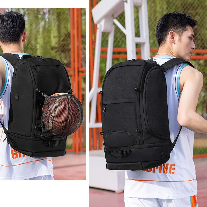 Soccer basketball backpack with shoes compartment laptop storage polyester - product image