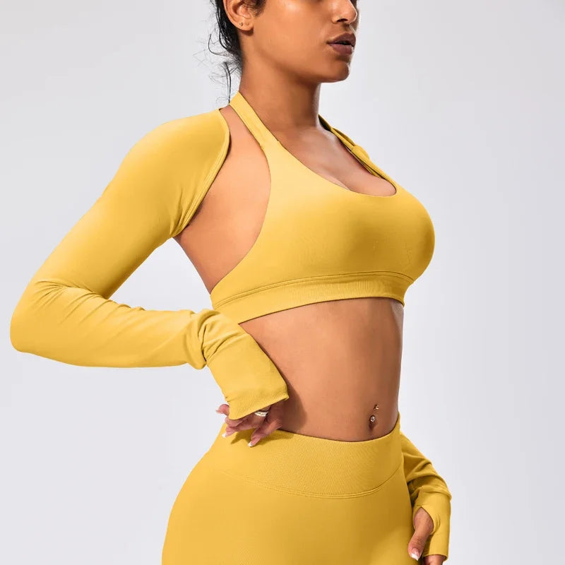 Spandex nylon seamless knit women's open front workout ballet shrug bolero - product image