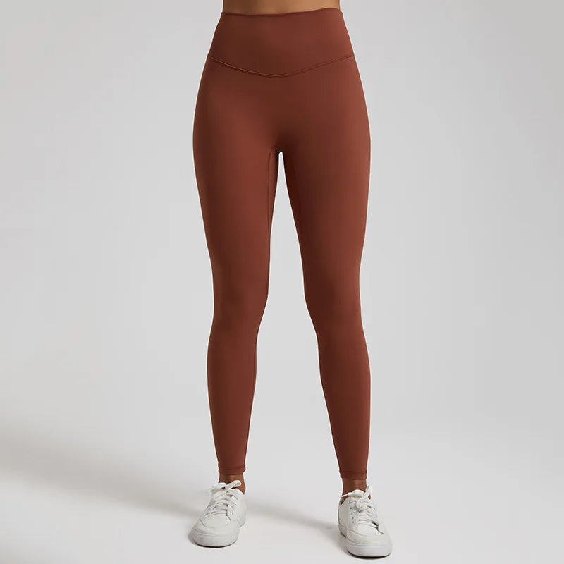 Super cloud high waist nylon spandex 4-way stretch yoga leggings with v shape back - product image