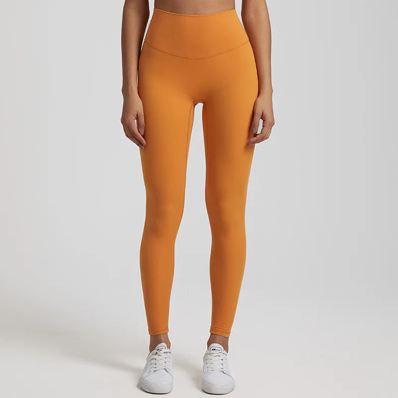 Super cloud high waist nylon spandex 4-way stretch yoga leggings with v shape back - product image