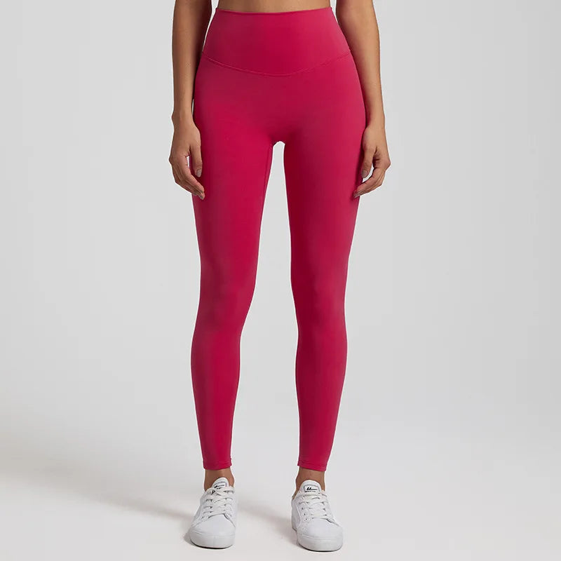 Super cloud high waist nylon spandex 4-way stretch yoga leggings with v shape back - product image
