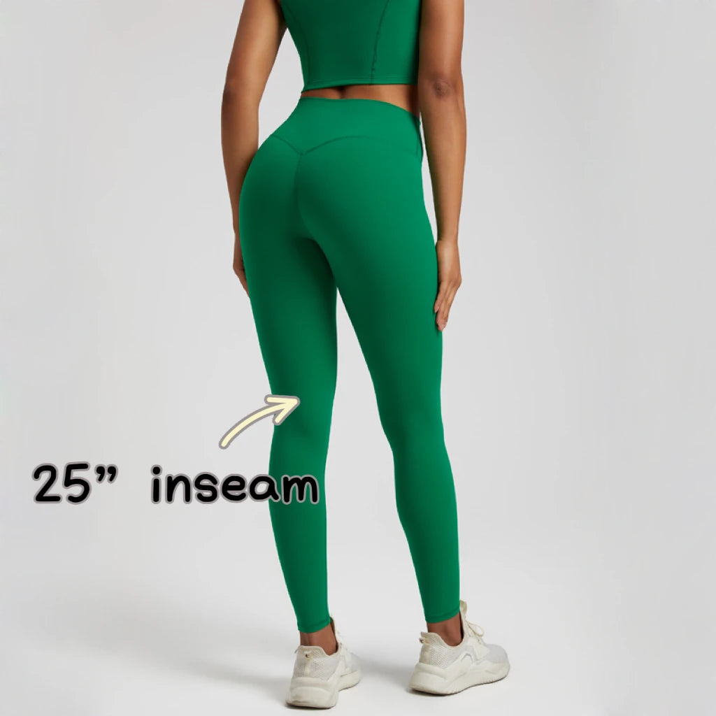 Super cloud high waist nylon spandex 4-way stretch yoga leggings with v shape back - product image
