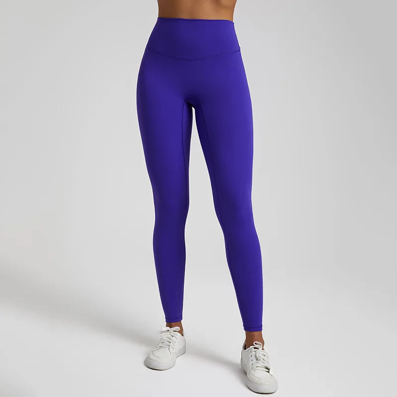 Super cloud high waist nylon spandex 4-way stretch yoga leggings with v shape back - product image