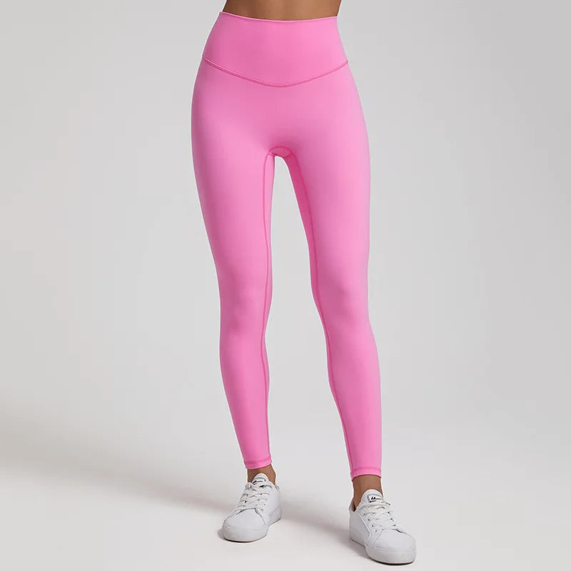 Super cloud high waist nylon spandex 4-way stretch yoga leggings with v shape back - product image