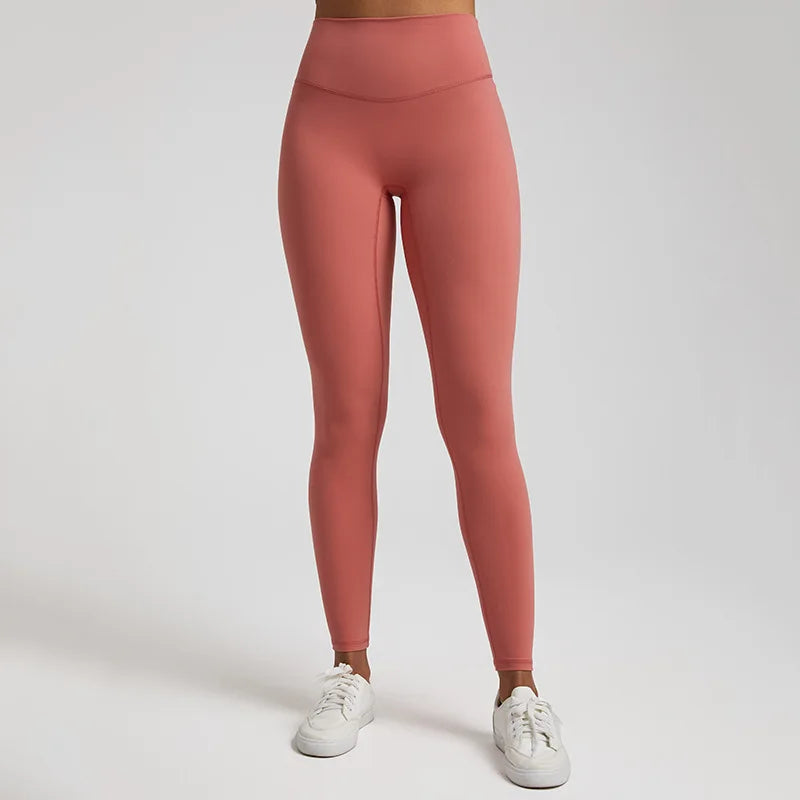 Super cloud high waist nylon spandex 4-way stretch yoga leggings with v shape back - product image