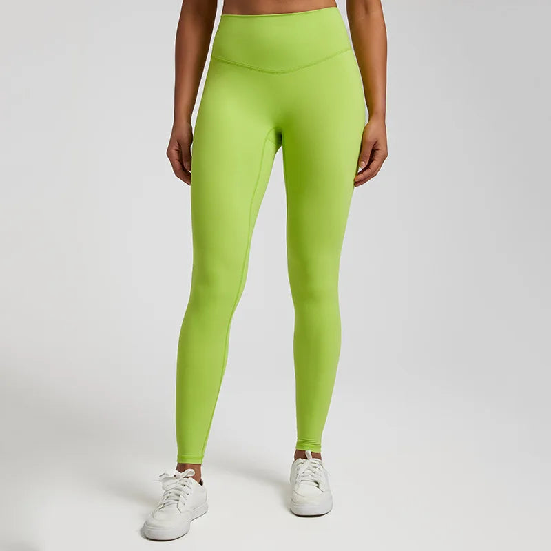 Super cloud high waist nylon spandex 4-way stretch yoga leggings with v shape back - product image