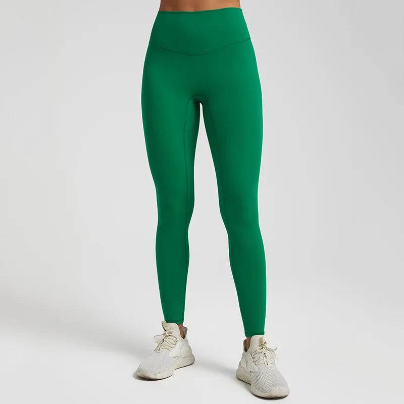Super cloud high waist nylon spandex 4-way stretch yoga leggings with v shape back - product image