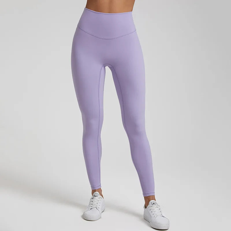Super cloud high waist nylon spandex 4-way stretch yoga leggings with v shape back - product image