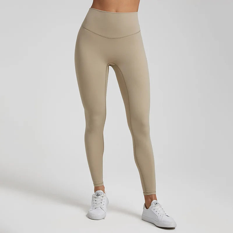 Super cloud high waist nylon spandex 4-way stretch yoga leggings with v shape back - product image