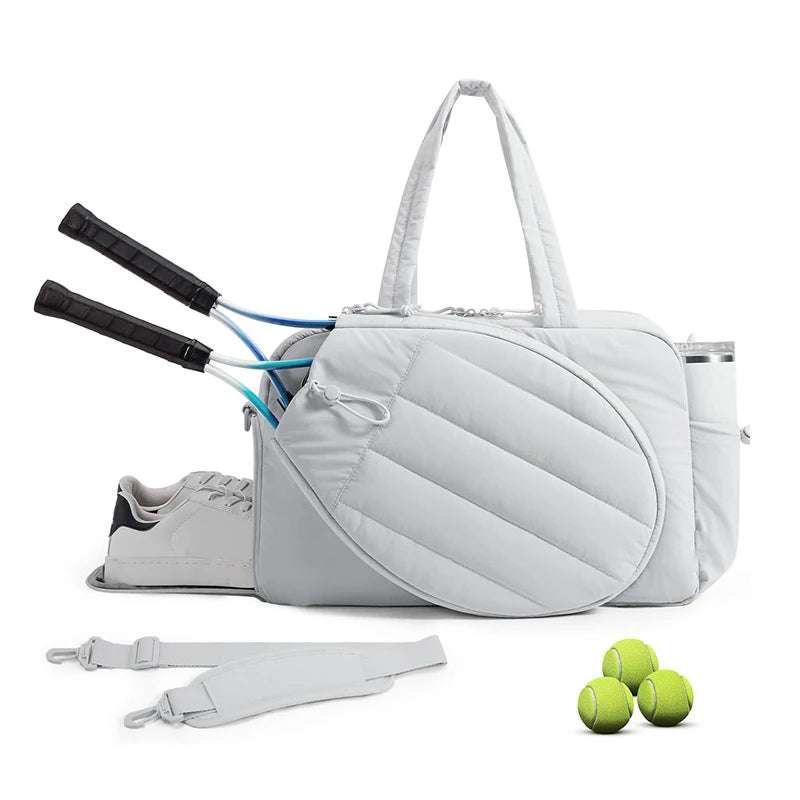 Tennis badminton rackets handbag with multi-compartment nylon design - product image