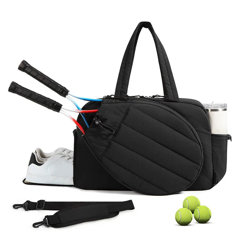 Tennis badminton rackets handbag with multi-compartment nylon design - product image