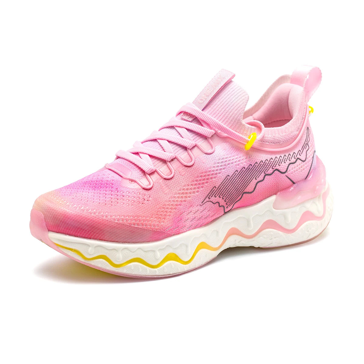 Unisex running shoes lace-up breathable air mesh pu insole rubber outsole lightweight - product image
