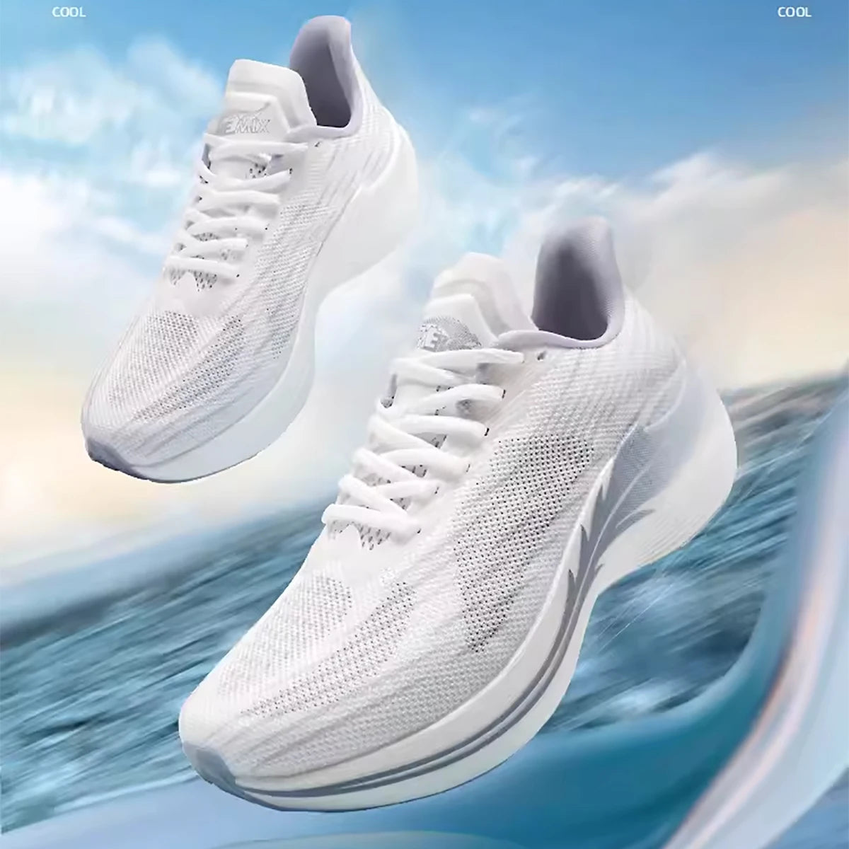 Unisex running shoes lace-up breathable mesh pu insole eva outsole lightweight - product image