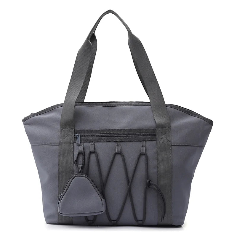 Waterproof gym fitness shoulder bag with dry-wet separation and detachable pouch - product image