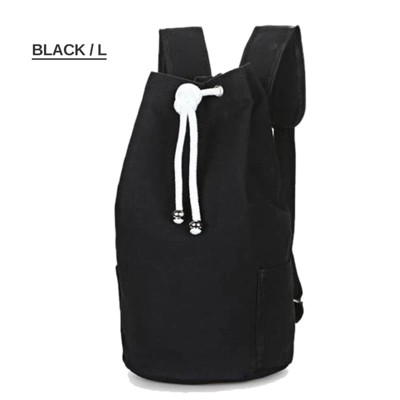 Waterproof nylon drawstring backpack with multiple compartments for fitness and outdoor sports - product image