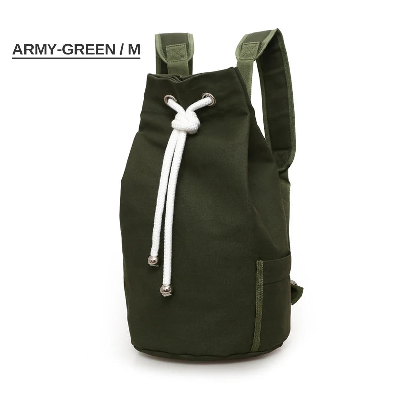 Waterproof nylon drawstring backpack with multiple compartments for fitness and outdoor sports - product image