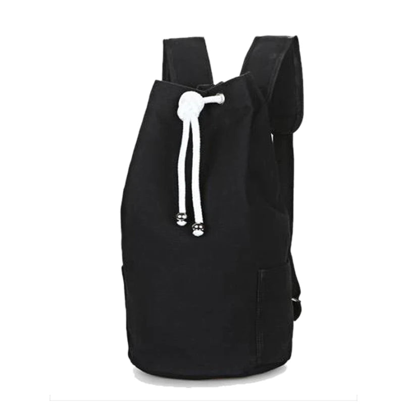 Waterproof nylon drawstring backpack with multiple compartments for fitness and outdoor sports - product image
