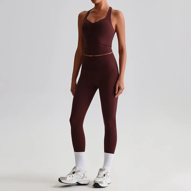 Women's 2-piece workout set sports bra and leggings - product image