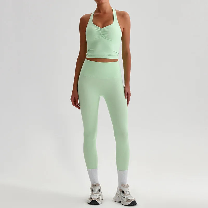 Women's 2-piece workout set sports bra and leggings - product image