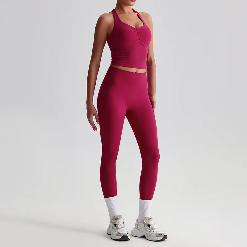 Women's 2-piece workout set sports bra and leggings - product image