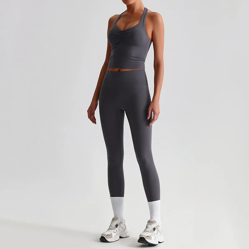 Women's 2-piece workout set sports bra and leggings - product image