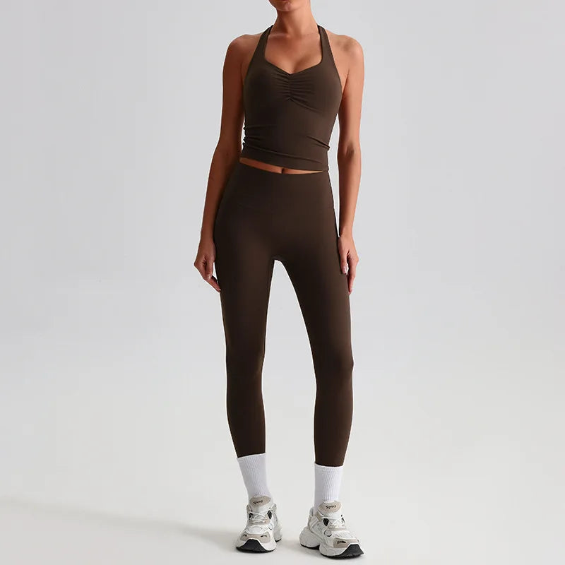 Women's 2-piece workout set sports bra and leggings - product image