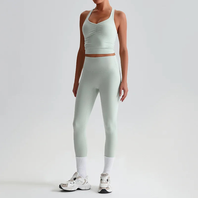 Women's 2-piece workout set sports bra and leggings - product image