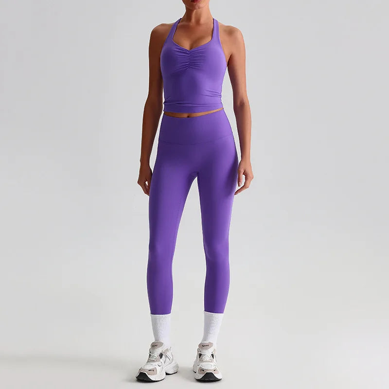 Women's 2-piece workout set sports bra and leggings - product image