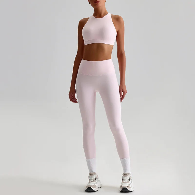 Women's 2-piece workout set strappy sports bra and leggings - product image