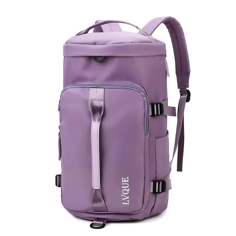 Women’s gym backpack with shoe compartment and multi-pocket storage design - product image