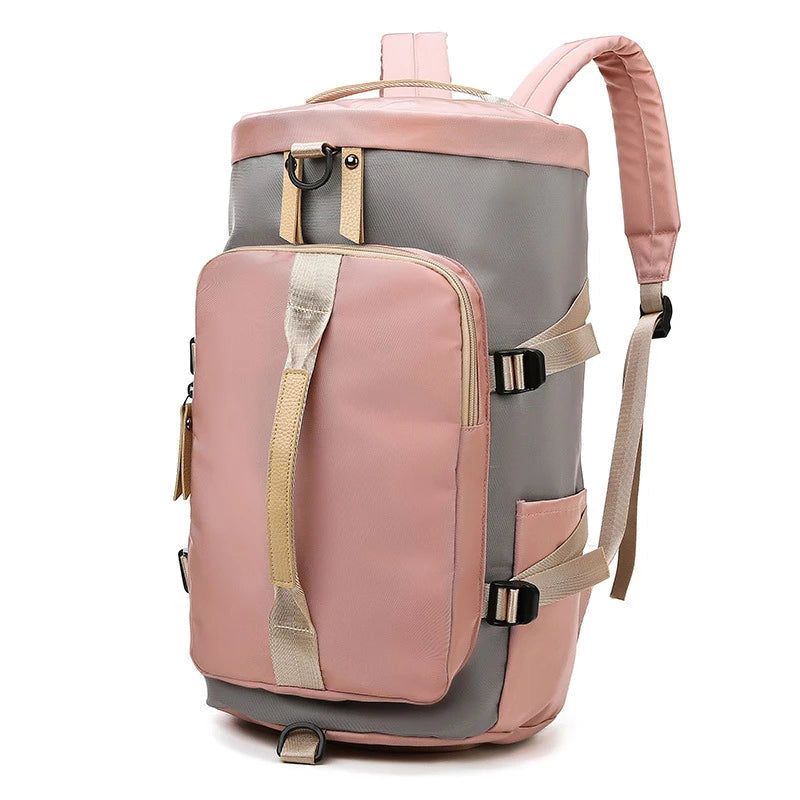 Women’s gym backpack with shoe compartment and multi-pocket storage design - product image