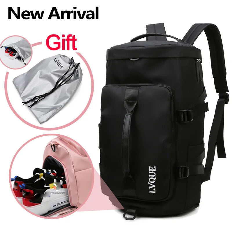 Women’s gym backpack with shoe compartment and multi-pocket storage design - product image