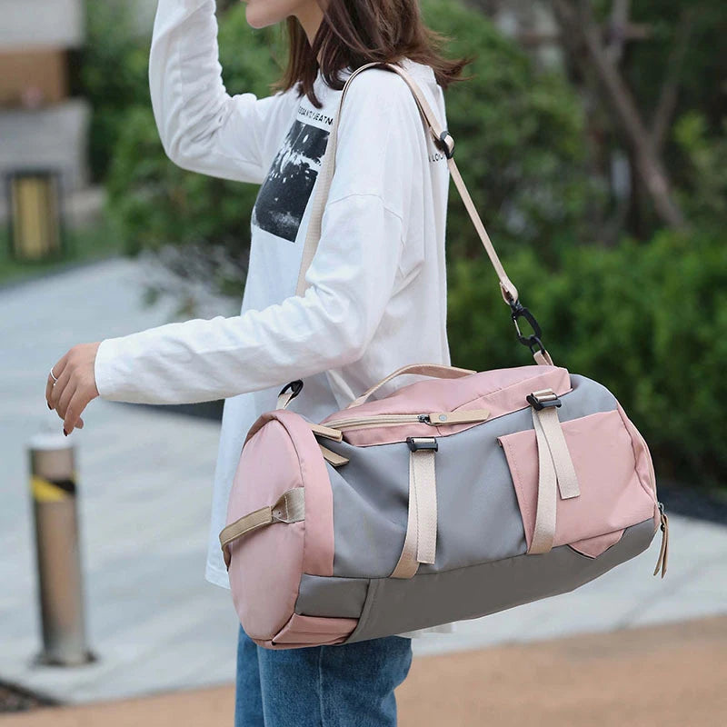 Women’s gym backpack with shoe compartment and multi-pocket storage design - product image