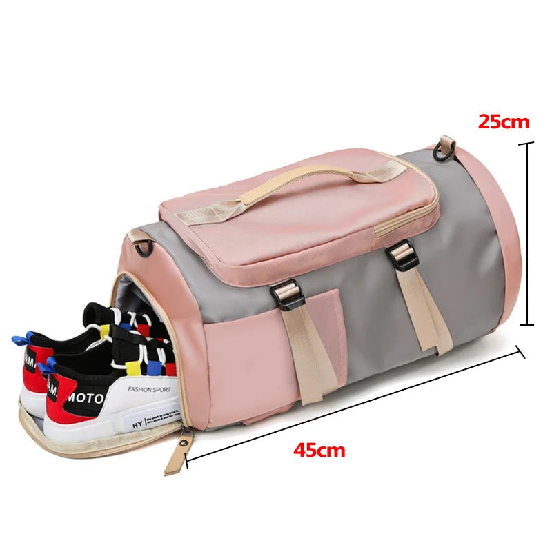 Women’s gym backpack with shoe compartment and multi-pocket storage design - product image