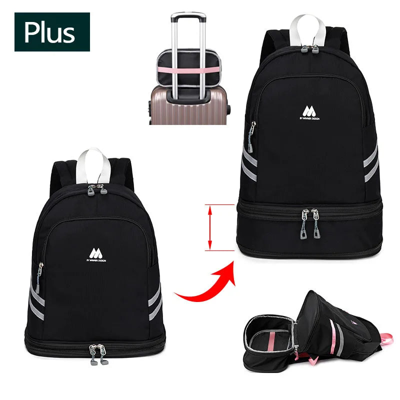 Women’s gym backpack with shoes pocket and dry wet separation for fitness - product image
