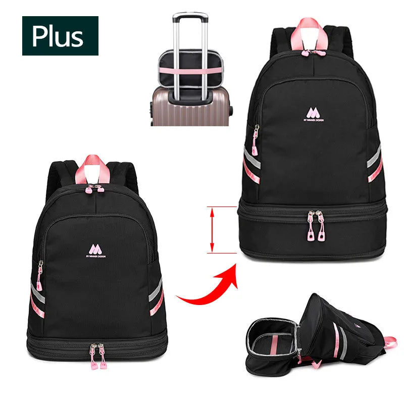 Women’s gym backpack with shoes pocket and dry wet separation for fitness - product image