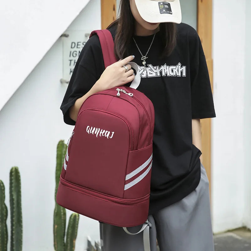 Women’s gym backpack with shoes pocket and dry wet separation for fitness - product image