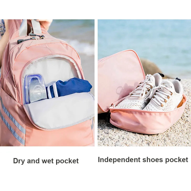 Women’s gym backpack with shoes pocket and dry wet separation for fitness - product image