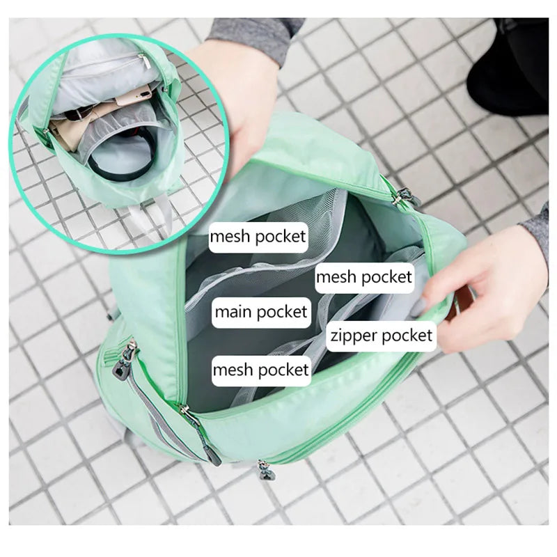 Women’s gym backpack with shoes pocket and dry wet separation for fitness - product image