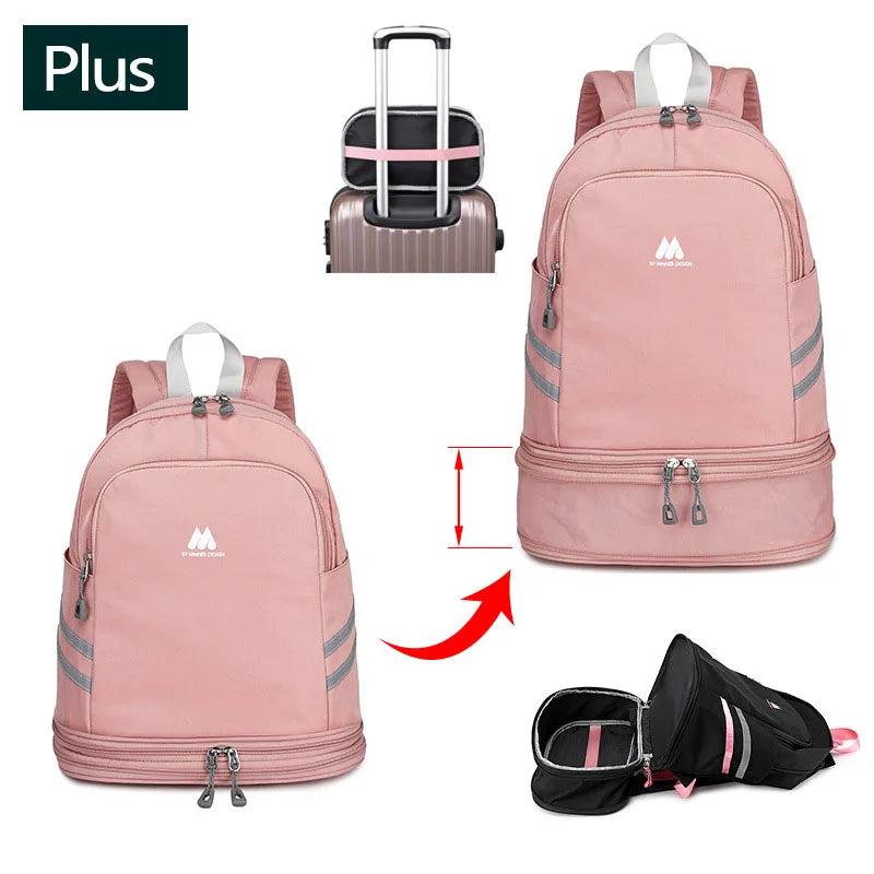 Women’s gym backpack with shoes pocket and dry wet separation for fitness - product image