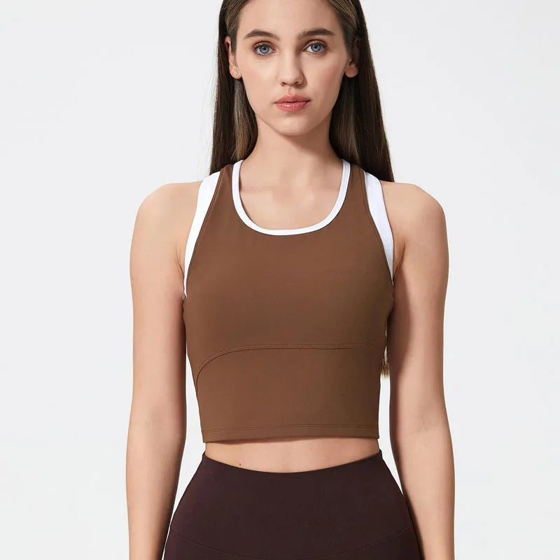 Women's sexy sleeveless u neck crop halter top - product image