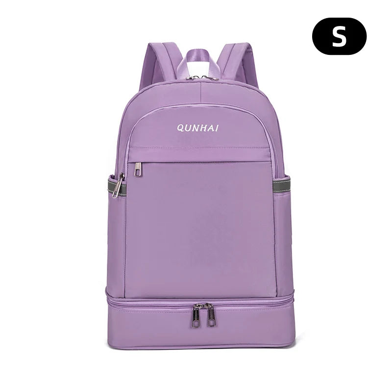 Yoga gym backpack with dry wet shoes pocket and multi-compartment storage - product image