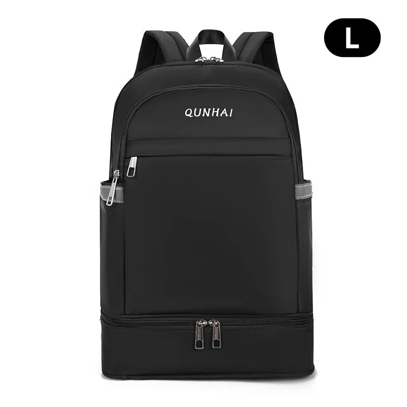 Yoga gym backpack with dry wet shoes pocket and multi-compartment storage - product image