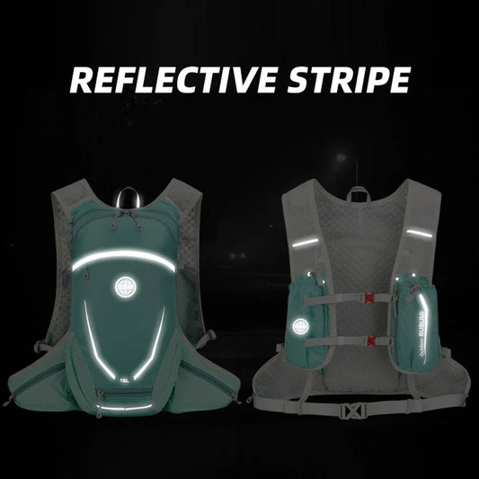 16l outdoor sports hydrating backpack with reflective stripes multi-pocket nylon - product image