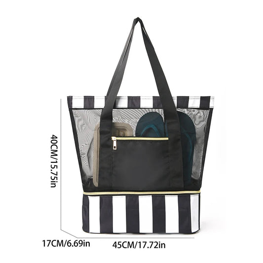 20-35l oxford clear mesh swimming bag with shoe compartment and tote - product image