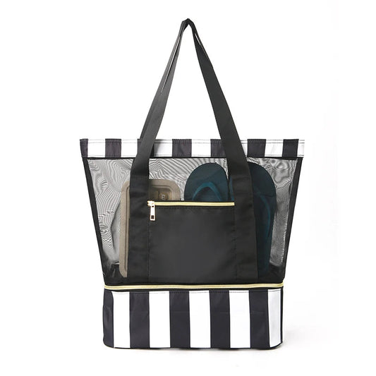 20-35l oxford clear mesh swimming bag with shoe compartment and tote - product image