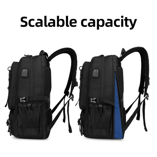 20-35l oxford expandable gym bag with usb port and shoe compartment - product image