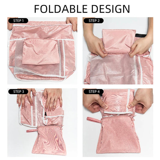 20-35l oxford mesh swim drawstring backpack with wet/dry and shoe pockets - product image