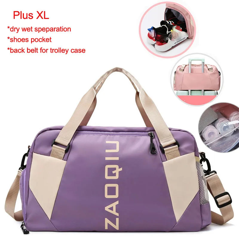 20-35l waterproof nylon yoga mat bag with shoes pocket and dry wet separation - product image