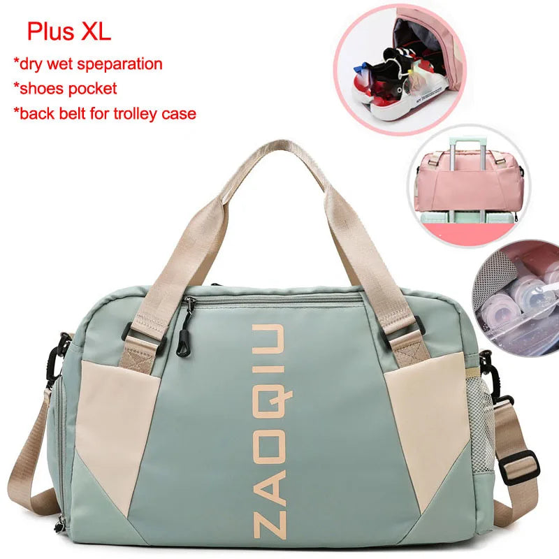 20-35l waterproof nylon yoga mat bag with shoes pocket and dry wet separation - product image
